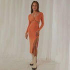 Hanging Neck Summer Casual Long Sleeve Maxi Party Dress